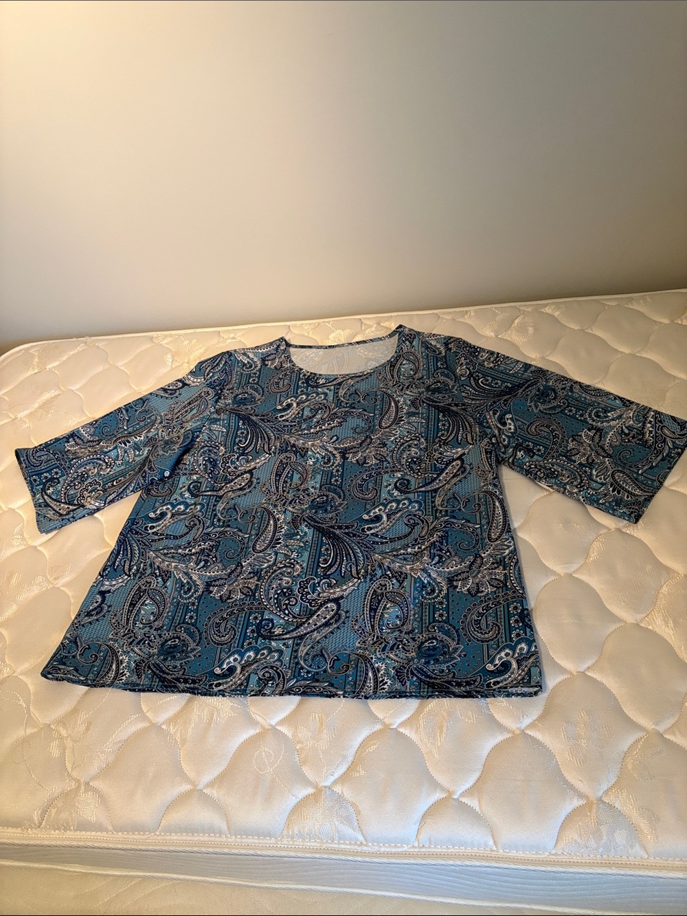 Blue Paisley Women's Scoop Neck Top